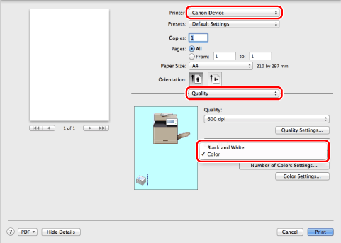 change default print settings word for mac