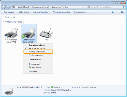 Configuring the Default Print Settings