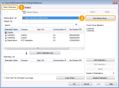 Importing Exporting Address Book Data From The Fax Driver Canon Imageclass Mf229dw Mf226dn Mf217w Mf215 User S Guide Product Manual