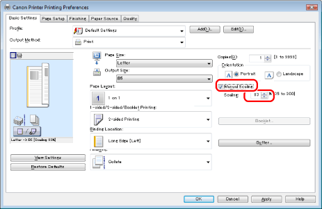 adobe pdf converter advanced document settings scaling