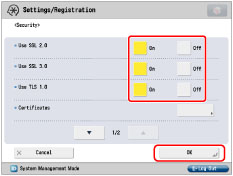 enable encryption for scanning canon ir adv c5235