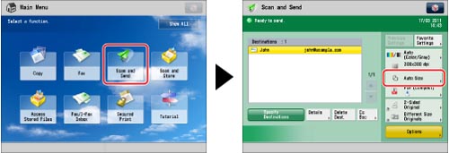 Specifying/Registering Scan Sizes - Canon - imageRUNNER ADVANCE