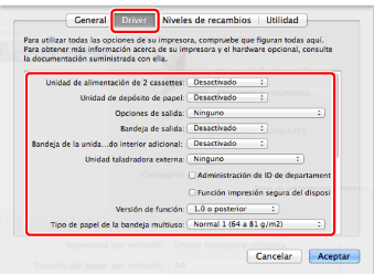 Configuración manual de las opciones de impresora - Canon - imageRUNNER  ADVANCE 4251i 4245i 4235i 4225i - Guía de usuario (Manual de producto)