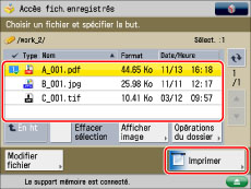 Impression De Fichiers Memorises En Memoire Usb Directement De La Machine Canon Imagerunner Advance C3330i C3325i C3320 C3320i Guide De L Utilisateur