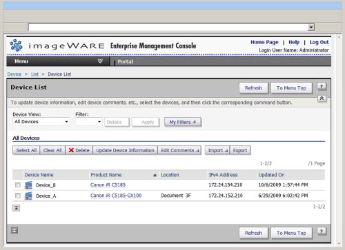 imageWARE Enterprise Management Console - Canon - imageRUNNER 