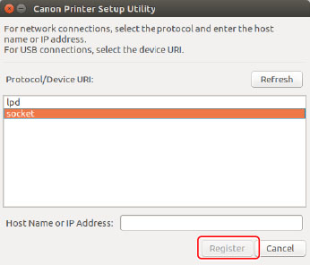 Registering a - Canon Linux LT Printer Driver User's Guide (Product Manual)