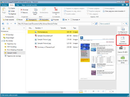Enviar Documentos Como Documentos Pdf Por Correo Electronico Canon Imagerunner Advance Desktop Version 4 2 0 Guia De Usuario