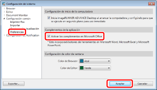 Activación de Desktop Office Toolbar - Canon - imageRUNNER ADVANCE Desktop  - Guía de instalación