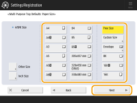 Paper Size and Type Settings