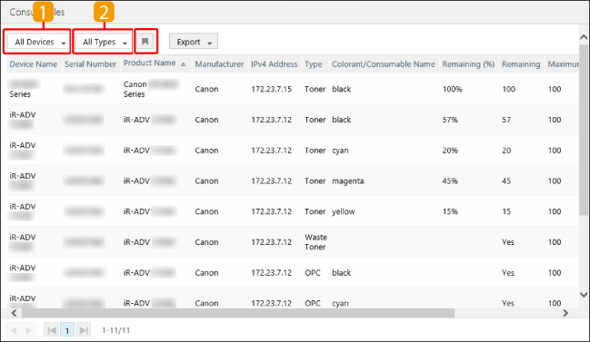 Outputting a Consumables Report